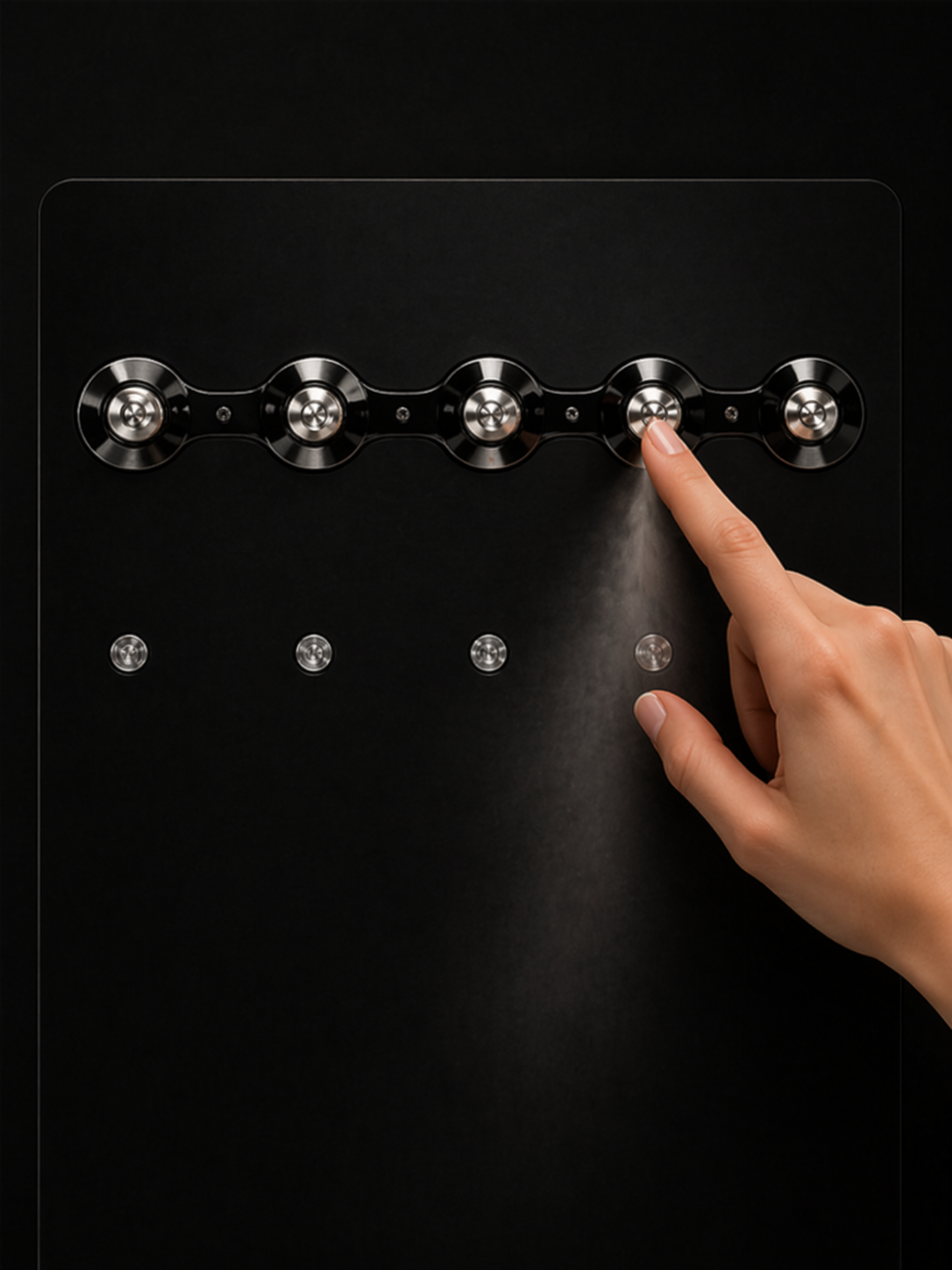 Press button to spray perfume from AuraVend machine